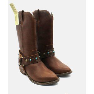 belted thigh high stiletto chap boot